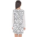 Abstract Black On White Circles Design Long Sleeve Chiffon Shift Dress  View2