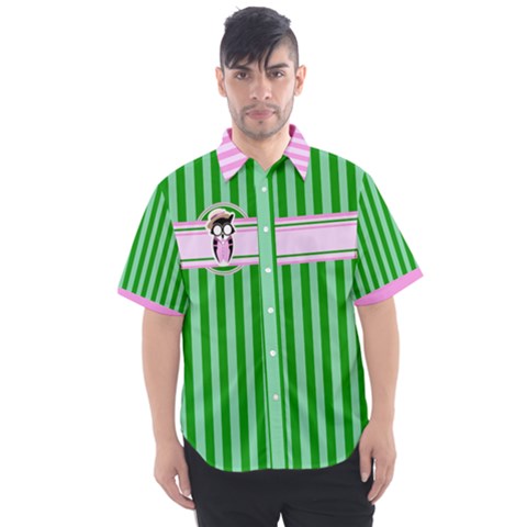 Candy-green-stripes-01 Men s Short Sleeve Shirt by TransfiguringAdoptionStore