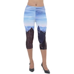 Planet Discover Fantasy World Lightweight Velour Capri Leggings  by Pakrebo