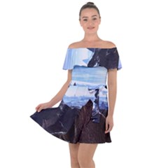 Planet Discover Fantasy World Off Shoulder Velour Dress