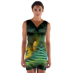 Fractal Jwildfire Scifi Wrap Front Bodycon Dress