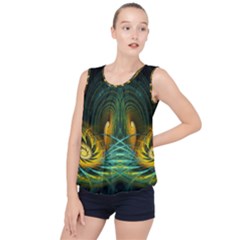 Fractal Jwildfire Scifi Bubble Hem Chiffon Tank Top