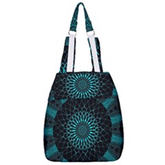 Ornament District Turquoise Center Zip Backpack by Pakrebo