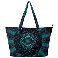 Ornament District Turquoise Full Print Shoulder Bag