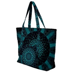 Ornament District Turquoise Zip Up Canvas Bag