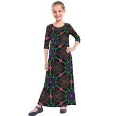 Backgrounds Pattern Wallpaper Color Kids  Quarter Sleeve Maxi Dress