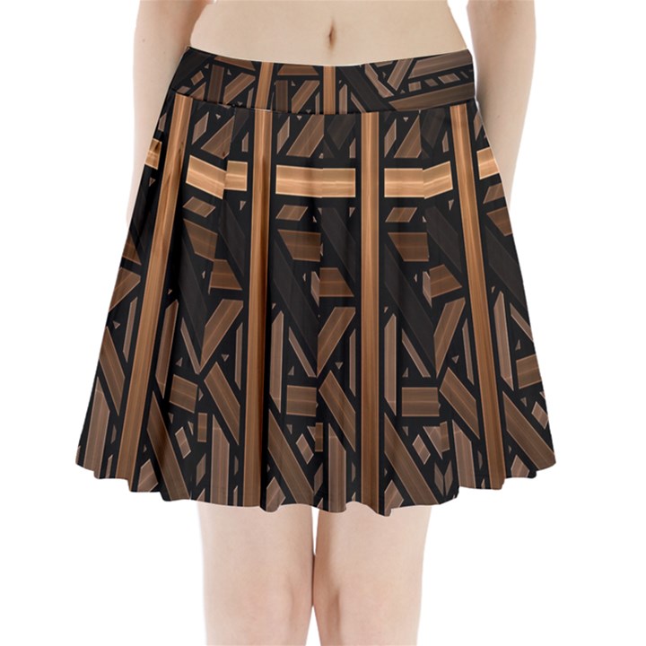 Fractal Pattern Texture Design Pleated Mini Skirt