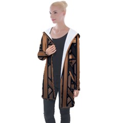 Fractal Pattern Texture Design Longline Hooded Cardigan by Pakrebo