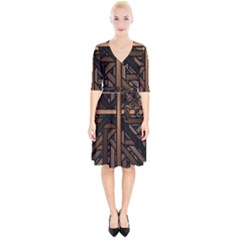 Fractal Pattern Texture Design Wrap Up Cocktail Dress