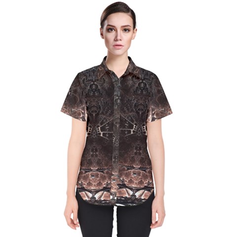 Fractal Mandelbulb 3d Action Women s Short Sleeve Shirt by Pakrebo