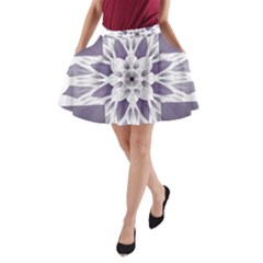 Fractal Floral Pattern Decorative A-line Pocket Skirt by Pakrebo