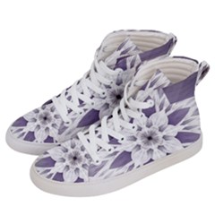 Fractal Floral Pattern Decorative Men s Hi-top Skate Sneakers by Pakrebo