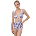 Fractal Floral Pattern Decorative Tied Up Two Piece Swimsuit View1