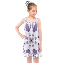 Fractal Floral Pattern Decorative Kids  Overall Dress by Pakrebo