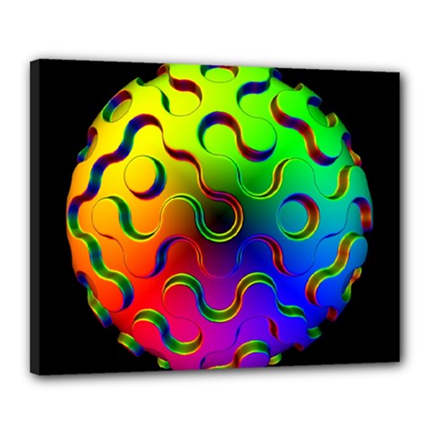 Ball Sphere Digital Art Fractals Canvas 20  X 16  (stretched) by Pakrebo