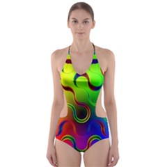 Ball Sphere Digital Art Fractals Cut-out One Piece Swimsuit by Pakrebo