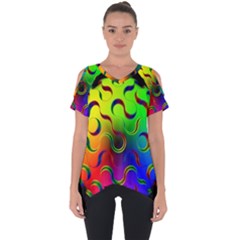 Ball Sphere Digital Art Fractals Cut Out Side Drop Tee by Pakrebo