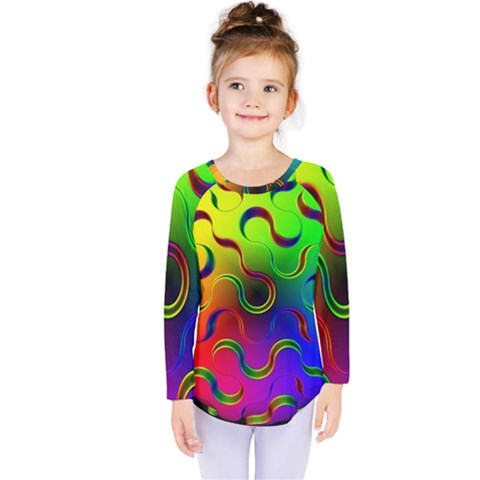 Ball Sphere Digital Art Fractals Kids  Long Sleeve Tee by Pakrebo