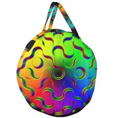 Ball Sphere Digital Art Fractals Giant Round Zipper Tote by Pakrebo