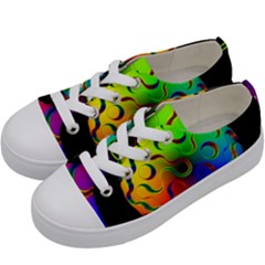 Ball Sphere Digital Art Fractals Kids  Low Top Canvas Sneakers by Pakrebo