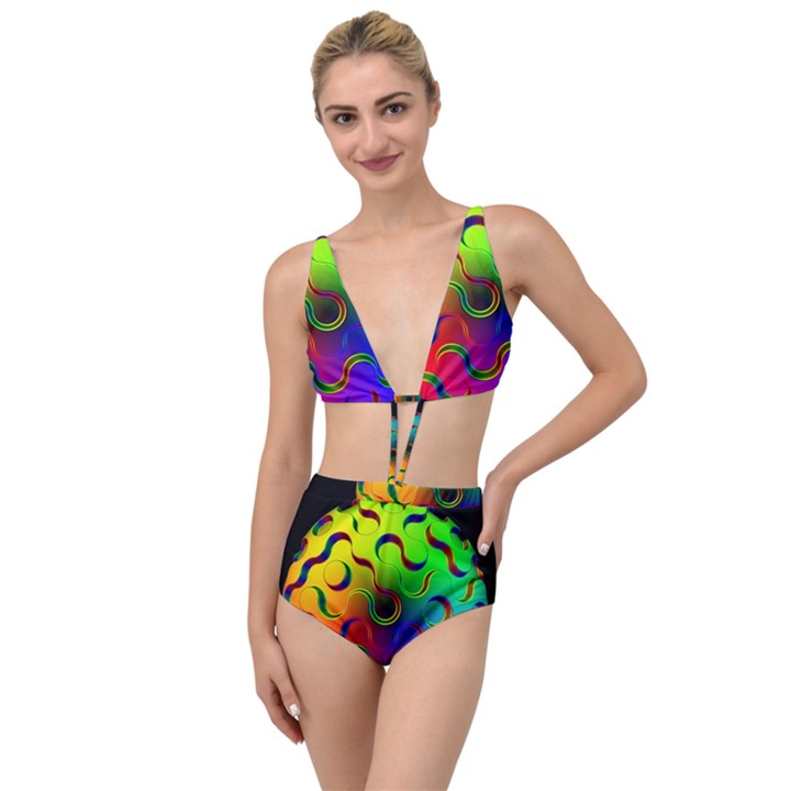 Ball Sphere Digital Art Fractals Tied Up Two Piece Swimsuit