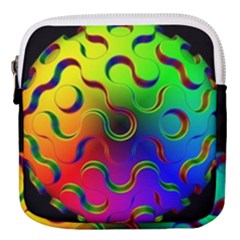 Ball Sphere Digital Art Fractals Mini Square Pouch by Pakrebo