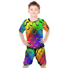 Ball Sphere Digital Art Fractals Kids  Tee And Shorts Set by Pakrebo