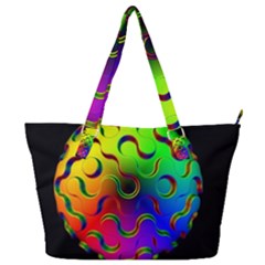 Ball Sphere Digital Art Fractals Full Print Shoulder Bag by Pakrebo