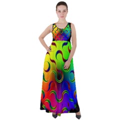 Ball Sphere Digital Art Fractals Empire Waist Velour Maxi Dress