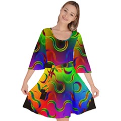 Ball Sphere Digital Art Fractals Velour Kimono Dress by Pakrebo