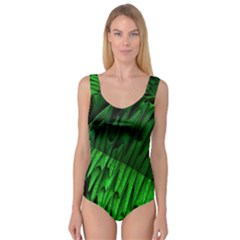 Fractal Rendering Background Green Princess Tank Leotard  by Pakrebo