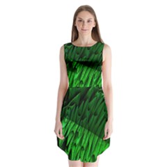 Fractal Rendering Background Green Sleeveless Chiffon Dress   by Pakrebo