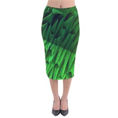 Fractal Rendering Background Green Velvet Midi Pencil Skirt by Pakrebo