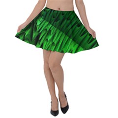 Fractal Rendering Background Green Velvet Skater Skirt by Pakrebo