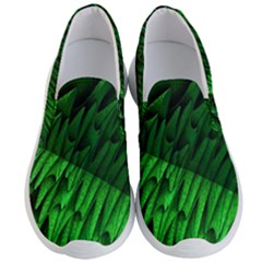 Fractal Rendering Background Green Men s Lightweight Slip Ons by Pakrebo