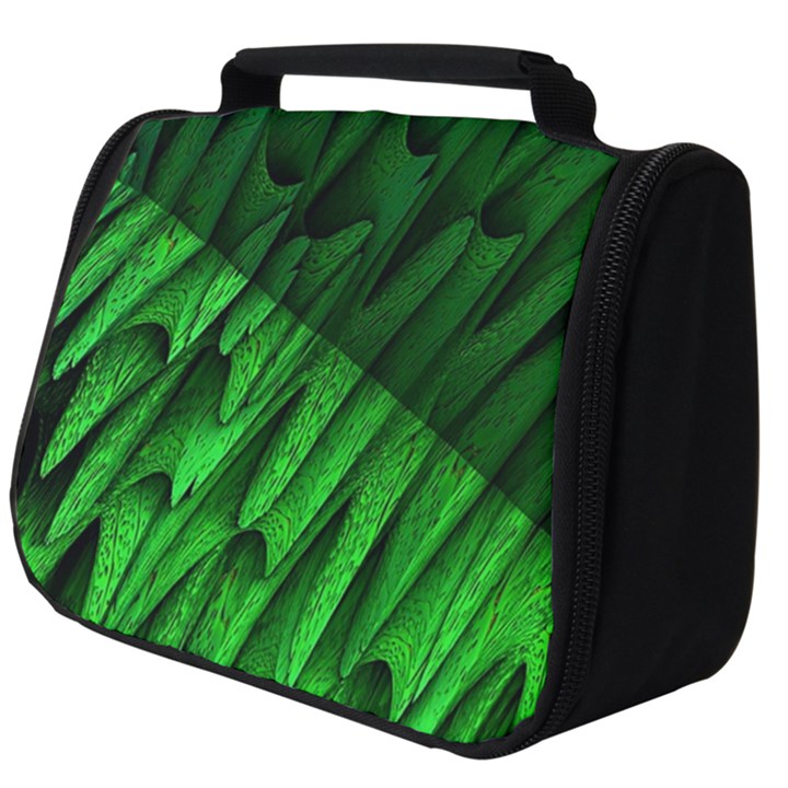 Fractal Rendering Background Green Full Print Travel Pouch (Big)