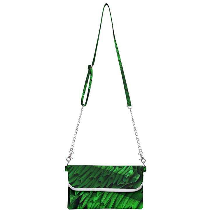 Fractal Rendering Background Green Mini Crossbody Handbag