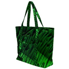 Fractal Rendering Background Green Zip Up Canvas Bag by Pakrebo