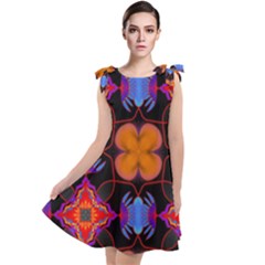 Ornament Colorful Color Background Tie Up Tunic Dress