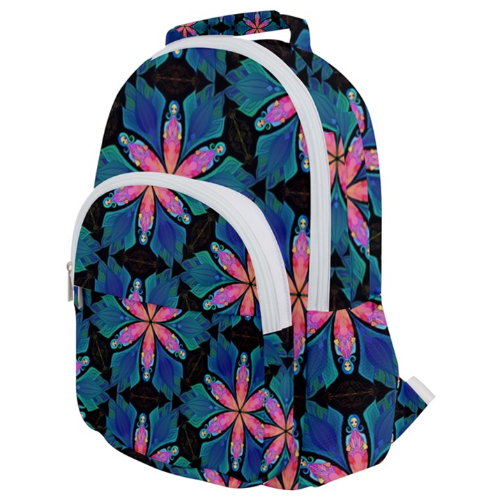 Ornament Digital Color Colorful Rounded Multi Pocket Backpack