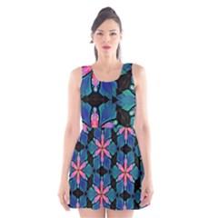 Ornament Digital Color Colorful Scoop Neck Skater Dress