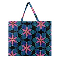 Ornament Digital Color Colorful Zipper Large Tote Bag by Pakrebo