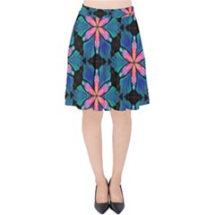 Ornament Digital Color Colorful Velvet High Waist Skirt by Pakrebo