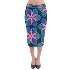 Ornament Digital Color Colorful Velvet Midi Pencil Skirt by Pakrebo