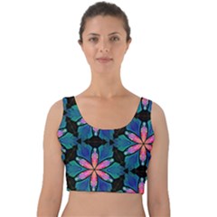 Ornament Digital Color Colorful Velvet Crop Top by Pakrebo