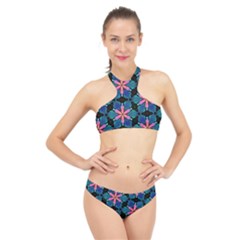 Ornament Digital Color Colorful High Neck Bikini Set by Pakrebo