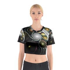 Fractal Bulbs Fantasy Curve Cotton Crop Top by Pakrebo