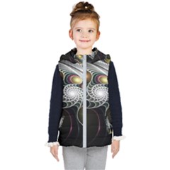 Fractal Bulbs Fantasy Curve Kids  Hooded Puffer Vest by Pakrebo