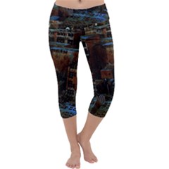 Building Ruins Old Industry Capri Yoga Leggings by Pakrebo