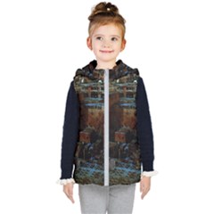 Building Ruins Old Industry Kids  Hooded Puffer Vest by Pakrebo